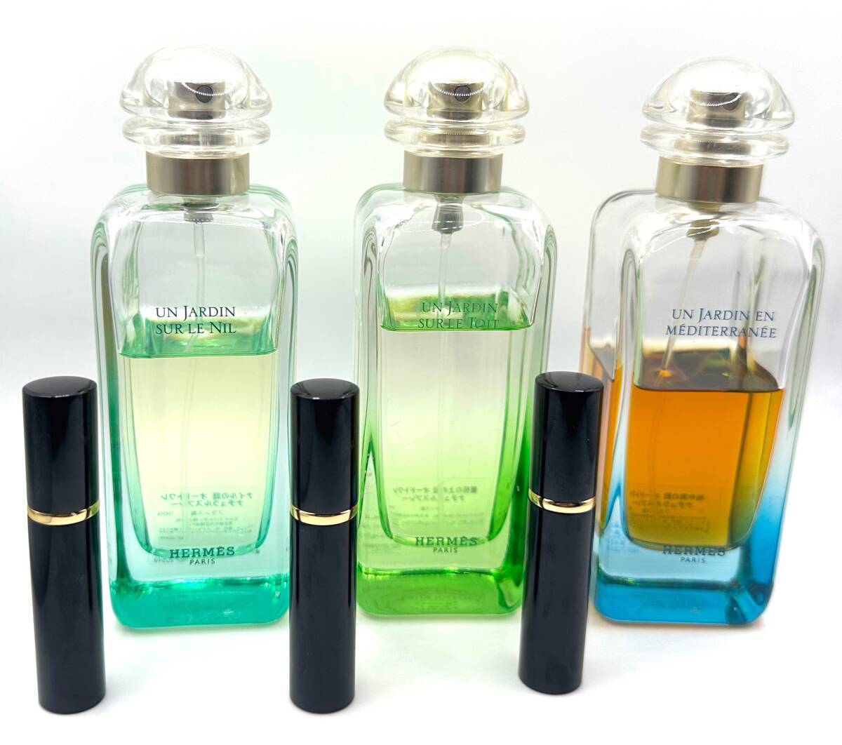 * Hermes perfume HERMES special selection 3 kind {na il. garden }{ roof. on. garden }{ ground middle sea. garden } each 3.5ml go in spray 3 pcs set only exhibition Japanese inscription ( domestic regular goods )