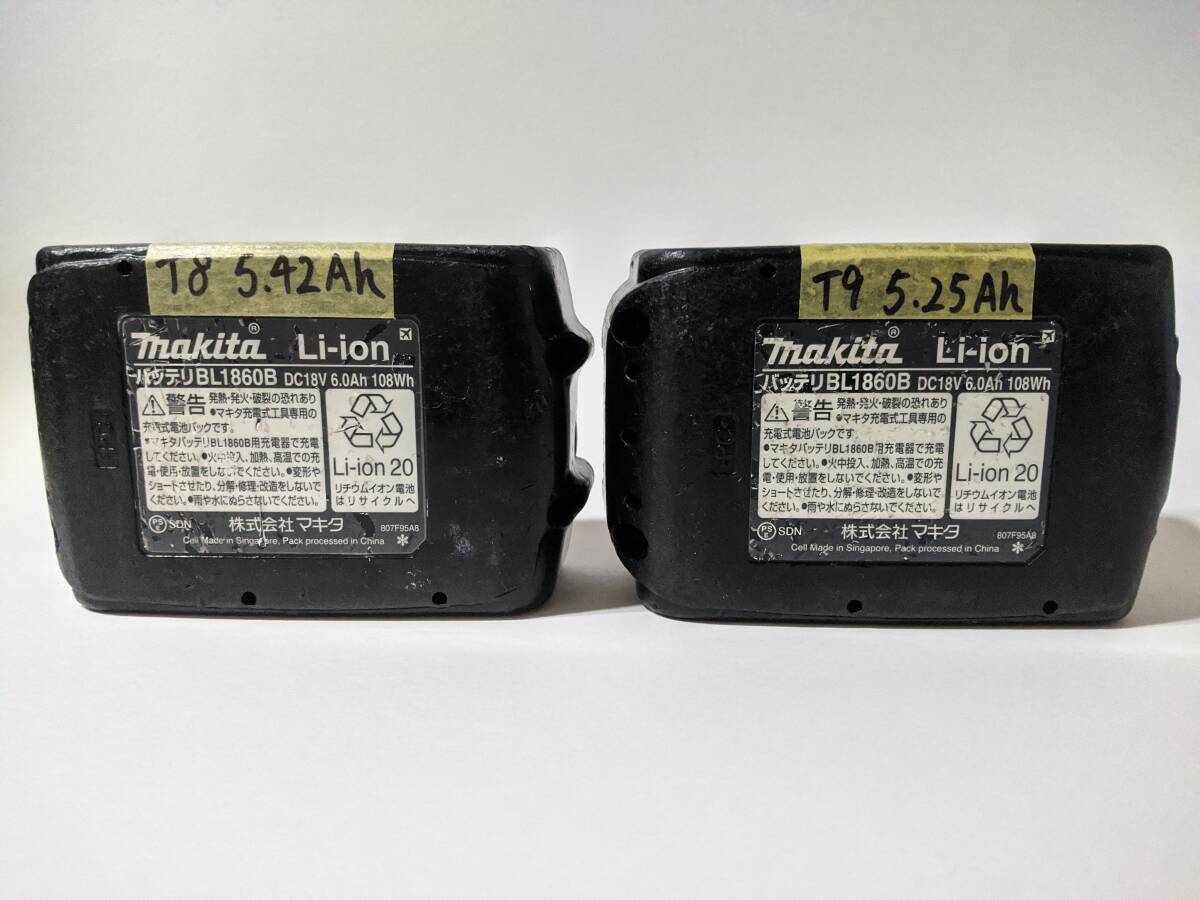  charge 141 times .157 times Makita makita 18V lithium ion battery BL1860B 6.0Ah genuine products details explanation . capacity measurement * cell balance adjustment ending T8.T9