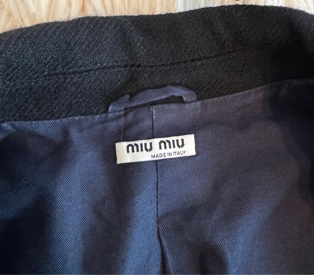 美品】miumiu ジャケット Pコート ショート ウール モヘア 美品】miumiu ジャケット Pコート ショート ウール モヘア