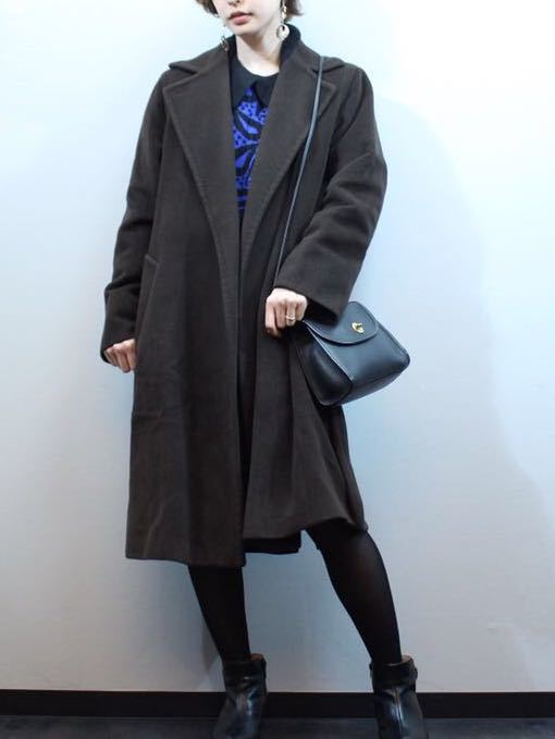 MAX MARA ANGORA BREND WOOL BELTED COAT MADE IN ITALY/マックス