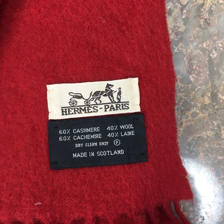 HERMES CASHMERE BREND WOOL EXTRA LARGE SIZE SHAWL MADE IN SCOTLAND/エルメスカシミヤ混ウール超大判ショール_画像10