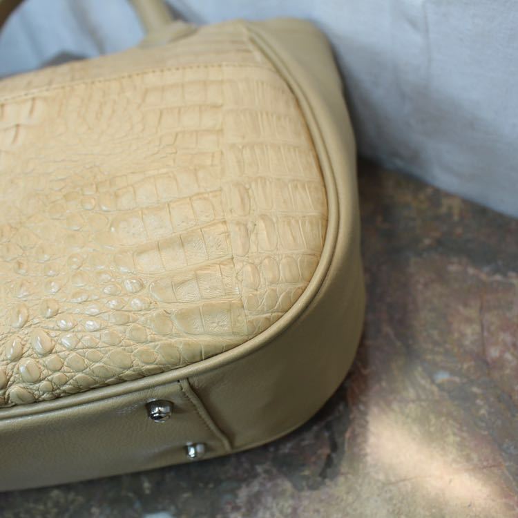 RODANIA CROCODILE LEATHER HAND BAG MADE IN VIETNAM/ロダニアクロコダイルレザーハンドバッグ_画像7