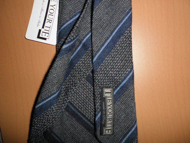 ☆新品 タイユアタイ セッテピエゲ ネクタイ ジャガードストライプ ウール85% シルク15% イタリア製 TIE YOUR TIE ミヌッチ_画像10