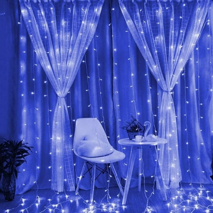 イルミネーションカーテンライト 3m×3m 300LED ナイアガラ　ホワイト_画像9