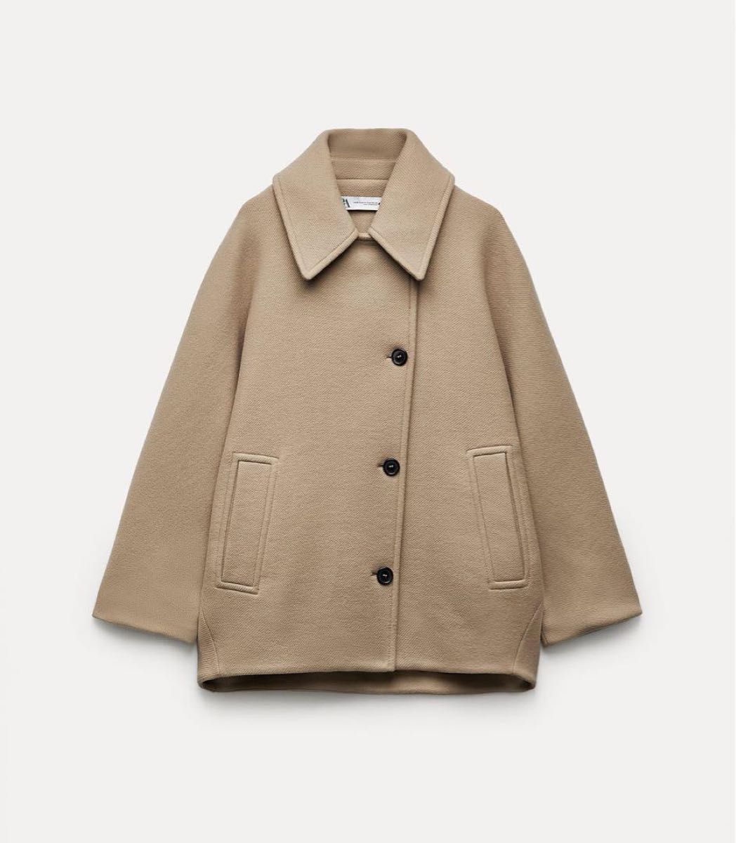ZARA MANTECO オーバーサイズ ウール ブレンド クロップドコート ZARA MANTECO オーバーサイズ ウール ブレンド クロップドコート