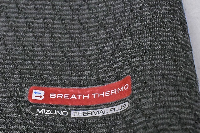 ミズノ ★ MIZUNO ★ BREATH THERMO ★ ブレイスサーモ ★ THERMAL PLUS ★ 暖か素材 ★ 日本製 ★ ダークグレー ★ 長袖 ★ 中古品 ★_画像3