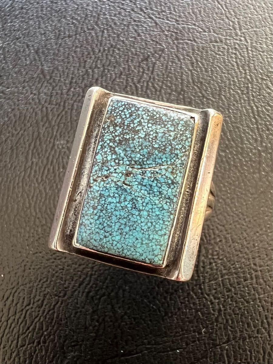NAVAJO 1960〜70's GEM Blue Wind Turquoise ブルーウィンド・ターコイズ リング 15号 インディアンジュエリー ナバホ ホピ