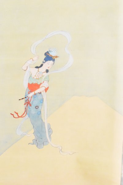 レア美品 中国作家の絵画作品(大) 満月夜の池鴛鴦牡丹図(セール!) Yahoo!オークション - K4699 真作 中山秋湖「羽衣」絹本 共箱