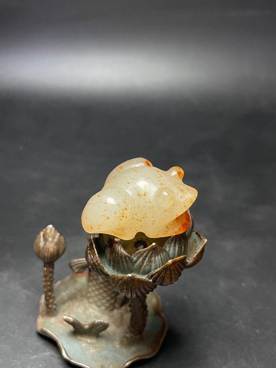 ◇古軒堂◇中国・時代物和田玉蛙置物御守り辟邪魔除け古美術古董品古賞