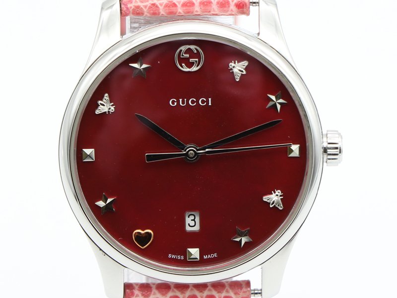 グッチ GUCCI 】 腕時計 YA126586 Gタイムレス 文字盤ピンクパール SS
