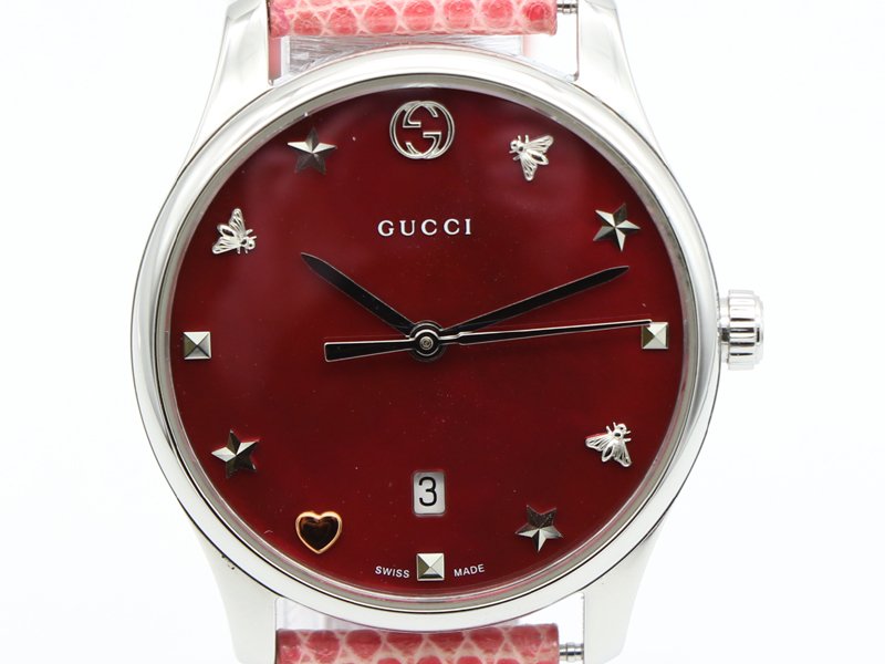 グッチ GUCCI 】 腕時計 YA126586 Gタイムレス 文字盤ピンクパール SS