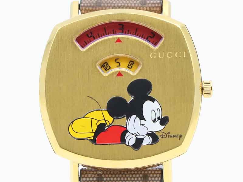 グッチ GUCCI 】 腕時計 157.4 DISNEY×GUCCI コラボ ミッキープリント