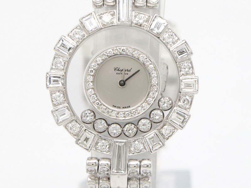 ショパール Chopard 】 K18WG ハッピーダイヤモンド 26mm クォーツ