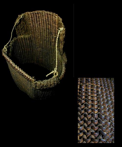 インドネシア・パプア州中央高地ラニ族の戦闘用ロタン編み防矢服_画像3