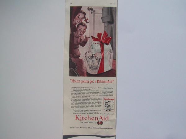 1952 year issue kitchen aid KitchenAid mixer advertisement 