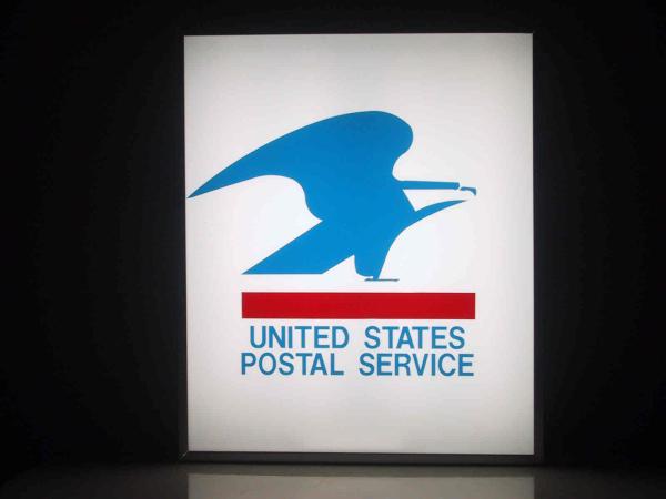 非売品　米国　郵便局　ＵＳＰＳ　旧ロゴサイン（電飾看板）_画像1