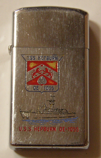 1974年 ビンテージ U.S.S HEPBURN DE - 1055 スリム ZIPPO / マリン,USN,セーラー,戦艦,水兵,NAVY,空母,ミリタリー,レトロ,アンティーク