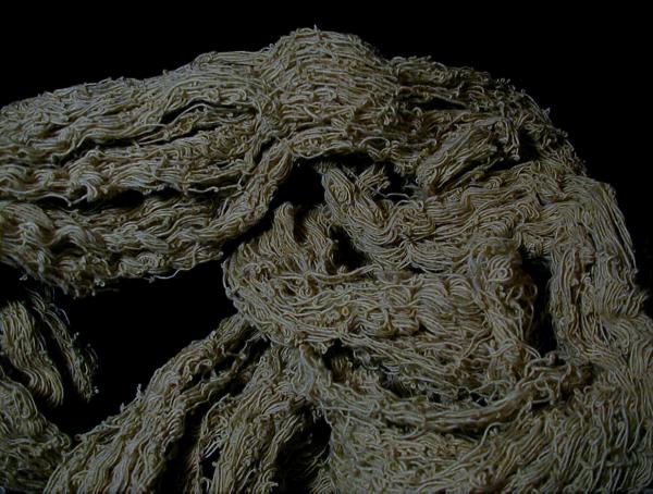 インドネシア・アロール県ブアヤ島の伝統イカットの原糸（原色