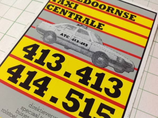 古い 外國のステッカー：ヨーロッパ タクシー 広告 車 ロゴ レア 北歐 TAXI 西洋 +Cb
