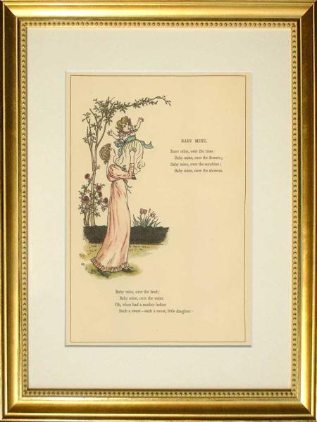 【特価】　≪　　ケイト グリーナウェイ　　≫　　オリジナル木版画　　　 MARIGOLD　GARDEN　ⅩⅩⅠ　　1880年　　KATE GREENAWAY