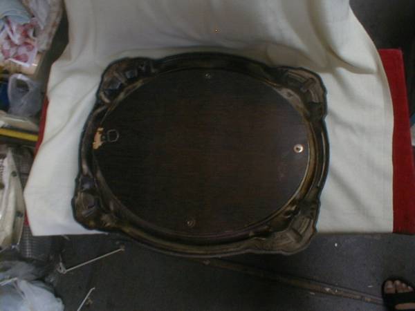 100年前　西欧アンティーク　55x46cm　4.2kg　金属枠 ミラー　鏡_画像2