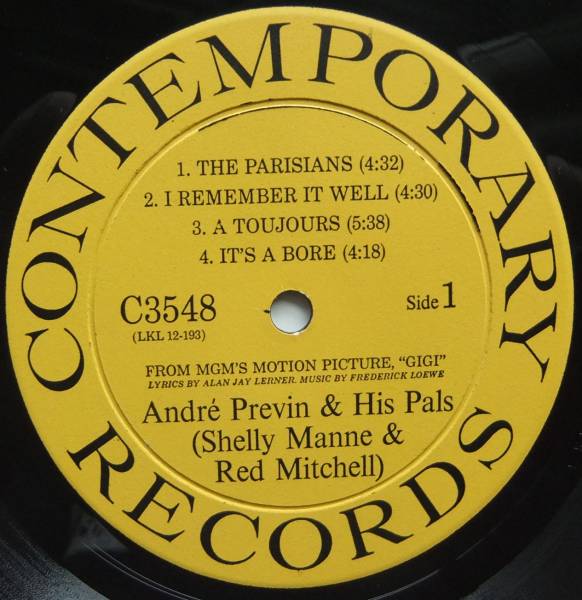 ◆ ANDRE PREVIN & His Pals / Gigi ◆ Contemporary C3548 (yellow:dg) ◆ S_画像3