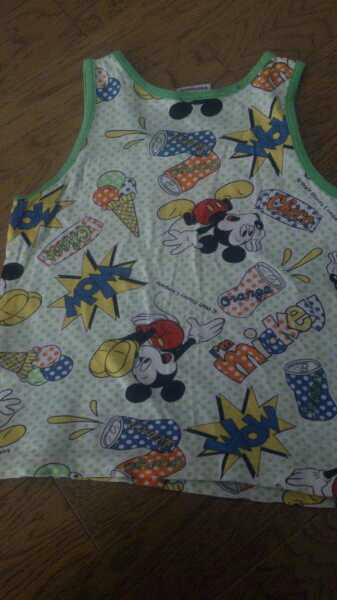  бесплатная доставка [Disney/ Mickey ]100cm майка сделано в Японии DIA CLUB Vintage 