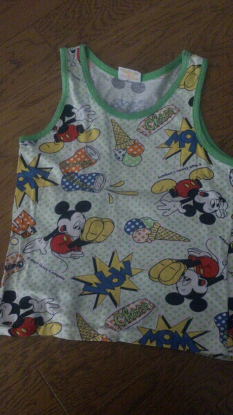  бесплатная доставка [Disney/ Mickey ]100cm майка сделано в Японии DIA CLUB Vintage 