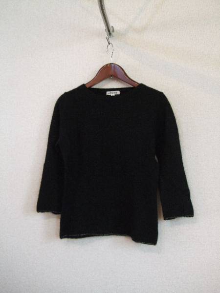 ofuon黒ラメ入り7分袖ニット(USED)91914