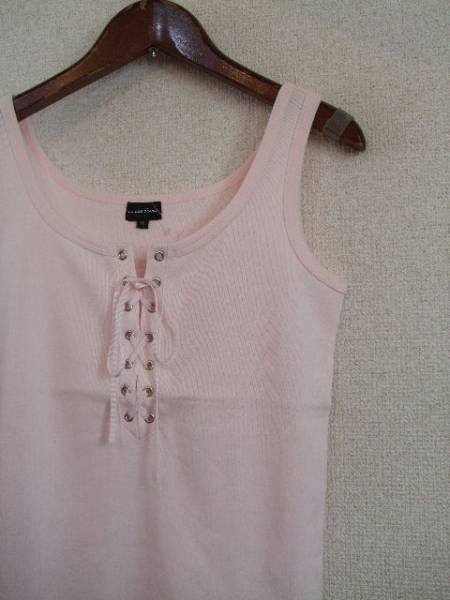 QUEENSCOURTピンク編上げデザインタンクトップ(USED)12215②