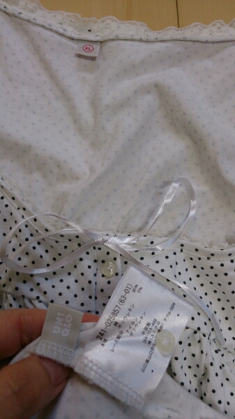  XLレース×水玉ドット柄UNIQLO Aラインチュニックタンク