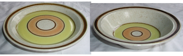 ☆陶器：在庫処分☆お洒落な大皿とスープ皿_画像1