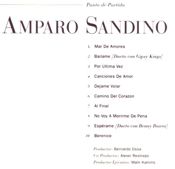 AMPARO SANDINO / PUNTO DE PARTIDA 1996 US_画像2
