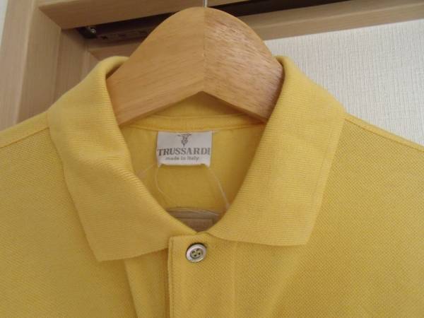 MADE IN ITALY TRUSSARDI POLO SHIRTS イタリア製 ポロシャツ 黄_画像2