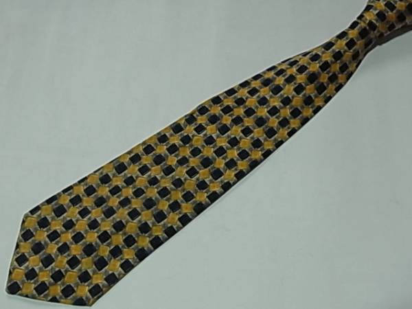  unused goods England made next NEXT necktie ( gray yellow navy blue color series wide wide width 