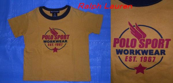 * быстрое решение USA б/у одежда *Ralph Lauren Ralph Lauren baby футболка / Polo 