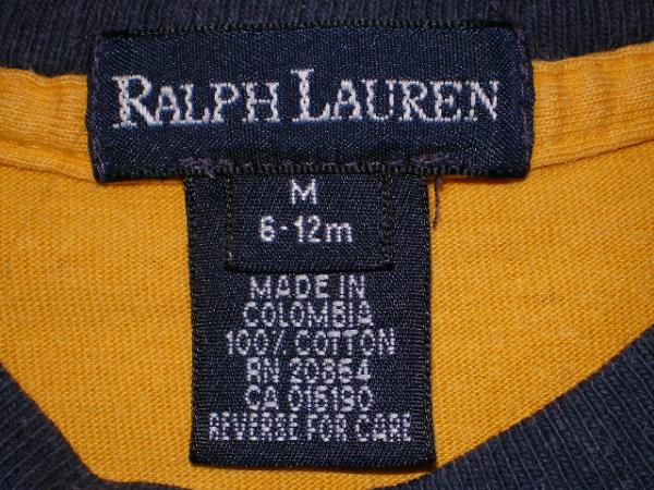 * быстрое решение USA б/у одежда *Ralph Lauren Ralph Lauren baby футболка / Polo 
