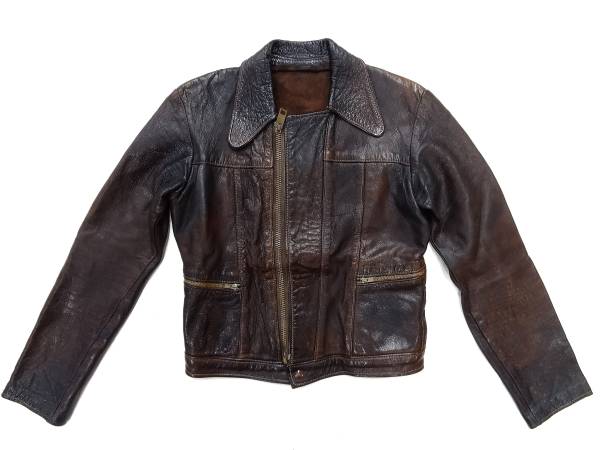 ★ ビンテージ EAST WEST LEATHER イーストウエスト 希少 初期 モデル レザー ライダース ジャケット 70S バッファロー レア 革ジャン 茶色
