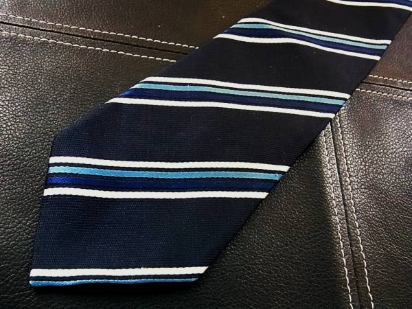 ALL即決【祭】A2187美品INEDイネド刺繍ストライプのネクタイ