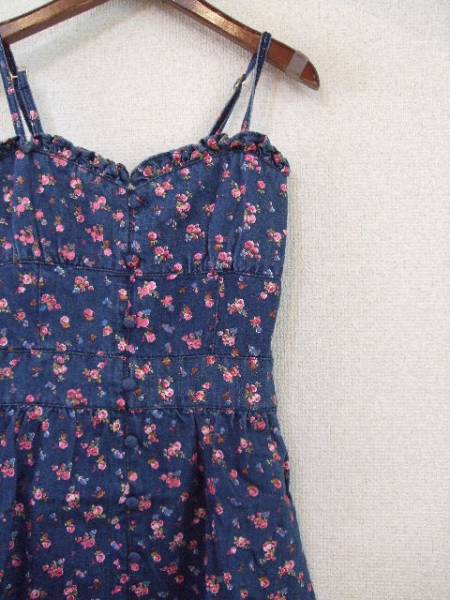 LIZLISA Denim маленький цветочный принт Cami платье (USED)80114