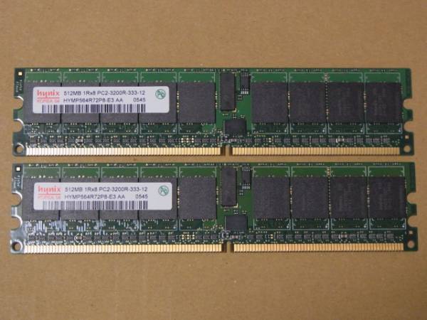 ★Hynix PC2-3200R ECC Registered 512MBx2枚(合計(jì)1GB)★(DDR268)