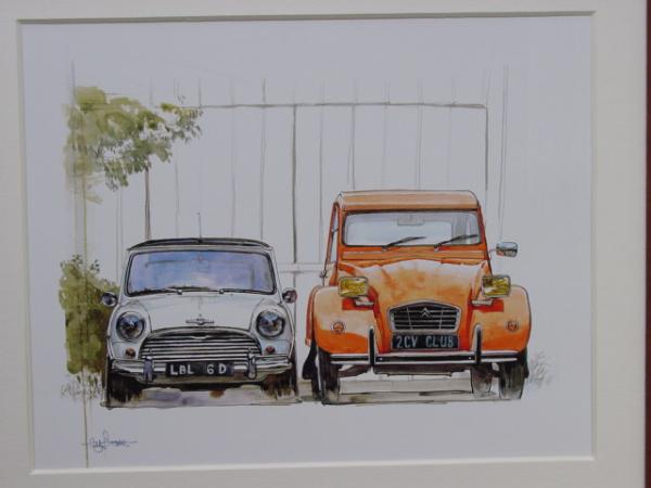 Bowイラスト額 シトロエン2cvとミニクーパーcitroenmini 142 Buyee Buyee Japan Shopping Service Buy From Yahoo Buy From Japan