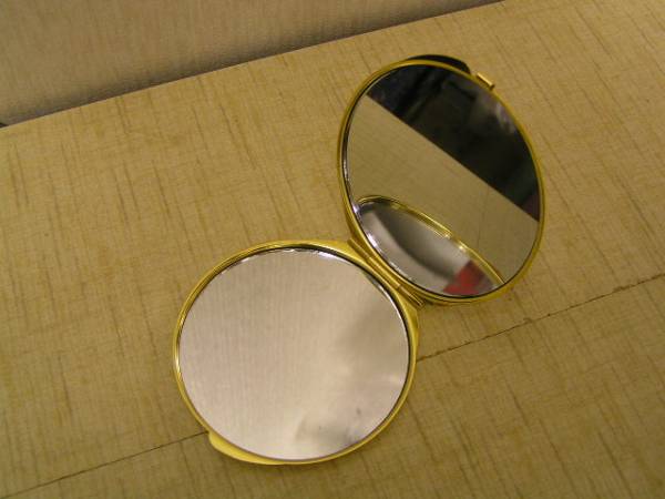  rhinestone. compact mirror { pink white series }