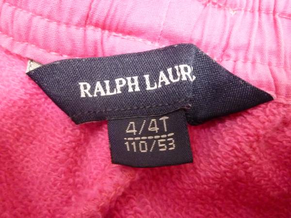 人気●RALPH LAUREN ピンク　ハーフパンツ　４T ラルフ_画像2