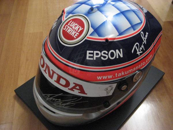 *2004 год Takuma Sato копия шлем реальное использование автограф входить с козырьком 