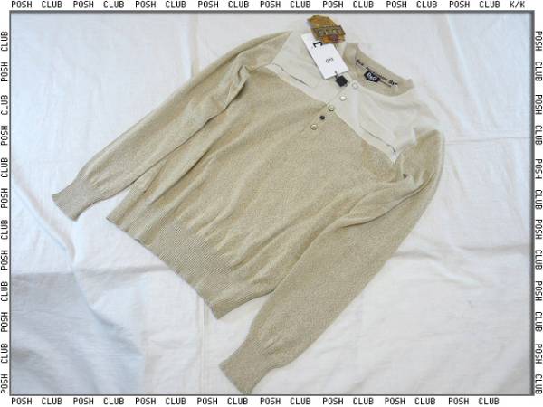 D&G＊ドルガバ【RK0054】前ボタン?長(zhǎng)袖＊Tシャツ＊ベージュ＊XL