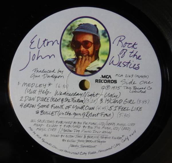 ELTON JOHN「ROCK OF THE WESTIES」米ORIG[初回MCA2163規(guī)格]シュリンク美品