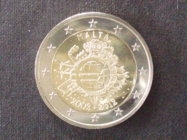マルタ　２ユーロ記念　２０１２年　ユーロ通貨１０周年_画像1