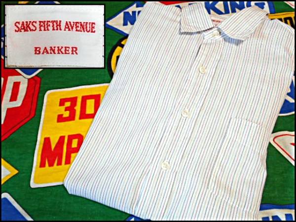 【マルチストライプな1枚】Made in USAビンテージ製アメリカ製ビンテージコットンドレスシャツ40s40年代50s50年代60s60年代マチチンストM位