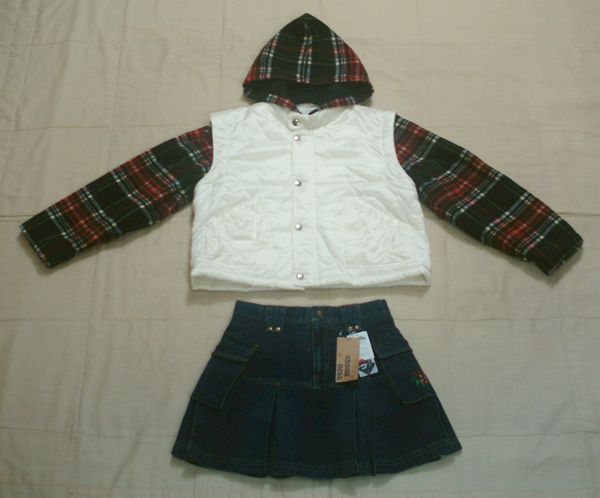 # new goods :140 hood . sleeve . out .. jumper & Denim skirt DmA82